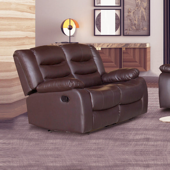 NNEDSZ 2 Seater Recliner Sofa In Faux Leather Lounge Couch in Brown