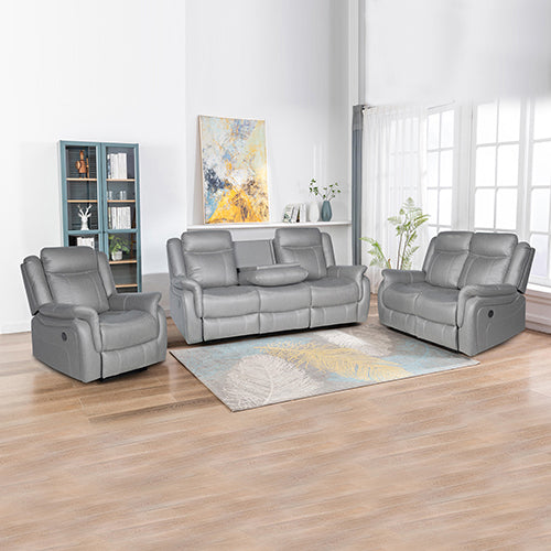 NNEDSZ 3-2-1 Seater Finest Grey Fabric Recliner Sofa Sturdy Construction Metal Mechanism