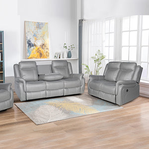 NNEDSZ 3-2 Seater Finest Grey Fabric Recliner Sofa Sturdy Construction Metal Mechanism