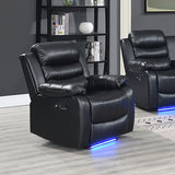 NNEDSZ Chelsea 3R+1R+1R Seater Finest Leatherette Recliner Feature Console LED Light Ultra Cushioned