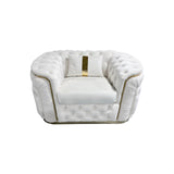 NNEDSZ 3-1-1 Seater Sofa Set Beige Velvet Fabric Solid Wood construction Gold Stainless Steel Trim