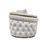 NNEDSZ 3-1-1 Seater Sofa Set Beige Velvet Fabric Solid Wood construction Gold Stainless Steel Trim