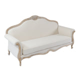 NNEDSZ 3S+2S+1X Wing Chair Oak Wood White Washed Finish Rolled Armrest Linen Sofa Fabric