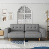 NNEDSZ 3 Seater Sofa Fabric Upholstery Grey Colour Pocket Spring Wooden Frame