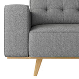 NNEDSZ 3 Seater Sofa Fabric Upholstery Grey Colour Pocket Spring Wooden Frame