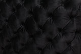NNEDSZ Single Seater Black Sofa Classic Armchair Button Tufted in Velvet Fabric with Metal Legs