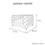 NNEDSZ Single Seater Black Sofa Classic Armchair Button Tufted in Velvet Fabric with Metal Legs