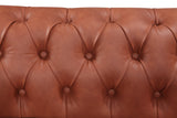 NNEDSZ Single Seater Brown Sofa Lounge Button Tufted in Faux Leather