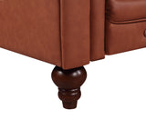 NNEDSZ Single Seater Brown Sofa Lounge Button Tufted in Faux Leather