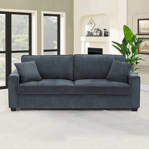NNEDSZ 3 Seater Sofa Set Polyester Fabric Charcoal Multilayer Two Pillows Individual Pocket Spring