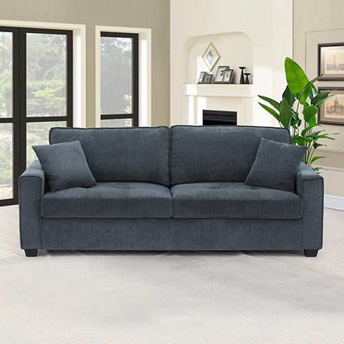 NNEDSZ 3 Seater Sofa Set Polyester Fabric Charcoal Multilayer Two Pillows Individual Pocket Spring