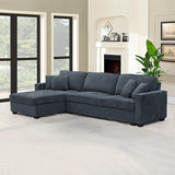 NNEDSZ Corner Sofa Chaise Polyester Fabric Multilayer Two Pillows Individual Pocket Spring