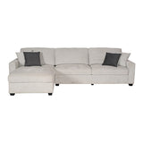 NNEDSZ Milano Corner Sofa Chaise Polyester Fabric Multilayer Two Pillows Attached Individual Pocket Spring