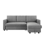 NNEDSZ Murry 2 Seater Sofa Bed With Pull Out Storage Corner Lounge Set In Grey With Chaise