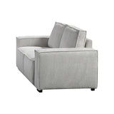 NNEDSZ Reno 3 Seater Sofa Grey Colour Fabric Upholstery Wooden Structure Knock Down Feature In Back & Arms