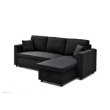 Multifunctional Sofa Bed Fabric Upholstery Chaise Section Comfy Cushions Armrests