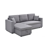 Multifunctional Sofa Bed Fabric Upholstery Chaise Section Comfy Cushions Armrests