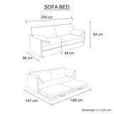 NNEDSZ 3 Seater Multifunctional Sofa Bed Fabric Upholstery New Foam Pocket Spring