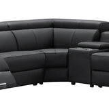NNEDSZ Washington Genuine Leather 6 Seater Corner Sofa With 2 Electric Recliners And Reversible Console