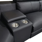 NNEDSZ Washington Genuine Leather 6 Seater Corner Sofa With 2 Electric Recliners And Reversible Console