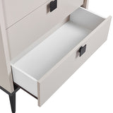 NNEDSZ Tallboy with 5 Storage Drawers MDF Combination of Champagne and Black Colour