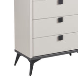 NNEDSZ Tallboy with 5 Storage Drawers MDF Combination of Champagne and Black Colour