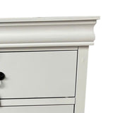 NNEDSZ Tallboy with 5 Storage Drawers in Solid Wooden Metal Handles White Colour