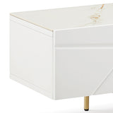 NNEDSZ TV Cabinet MDF Glossy Storage Drawers Metal Base Entertainment Unit