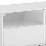 NNEDSZ TV Cabinet Storage Drawer MDF Glossy Entertainment Unit in White colour