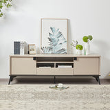 NNEDSZ TV Cabinet with Storage Drawer Open Shelve Cabinet MDF in Champagne Colour