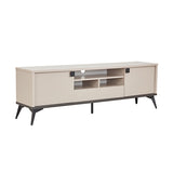 NNEDSZ TV Cabinet with Storage Drawer Open Shelve Cabinet MDF in Champagne Colour