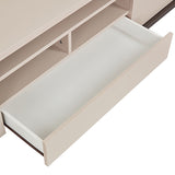 NNEDSZ TV Cabinet with Storage Drawer Open Shelve Cabinet MDF in Champagne Colour