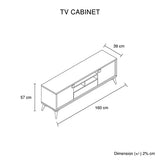 NNEDSZ TV Cabinet with Storage Drawer Open Shelve Cabinet MDF in Champagne Colour