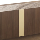 NNEDSZ TV Cabinet MDF Board Melamine Interior Storage Entertainment Unit