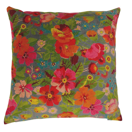 NNEDSZ Grey floral velvet cushion cover 45x45cm