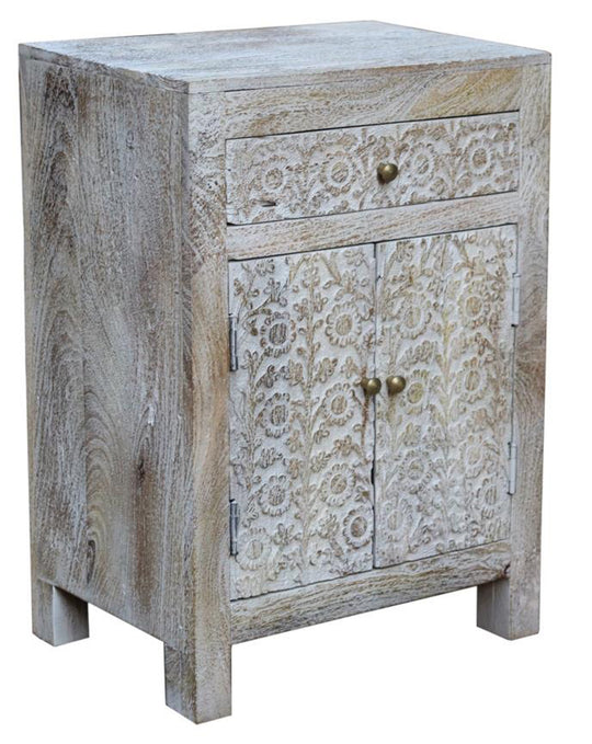 NNEDSZ 2 drawer whitewashed bedside cabinet takai design
