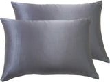 NNEDSZ Luxury Pillowcase 2 Pack - 100% Pure Mulberry Silk on Both Sides - Charcoal