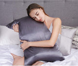 NNEDSZ Luxury Pillowcase 2 Pack - 100% Pure Mulberry Silk on Both Sides - Charcoal