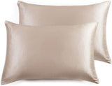 NNEDSZ Luxury Pillowcase 2 Pack - 100% Pure Mulberry Silk on Both Sides - Champagne