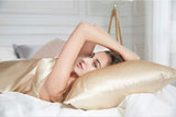 NNEDSZ Luxury Pillowcase 2 Pack - 100% Pure Mulberry Silk on Both Sides - Champagne