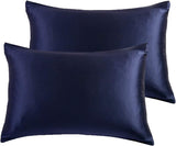 NNEDSZ Luxury Pillowcase 2 Pack - 100% Pure Mulberry Silk on Both Sides - Navy Blue