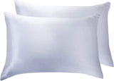 NNEDSZ Luxury Pillowcase 2 Pack - 100% Pure Mulberry Silk on Both Sides - Silver
