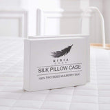 NNEDSZ Luxury Pillowcase 2 Pack - 100% Pure Mulberry Silk on Both Sides - Silver