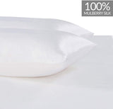 NNEDSZ Luxury Pillowcase 2 Pack - 100% Pure Mulberry Silk on Both Sides - White