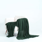 NNEDSZ Micro Plush Knitted Woven Throw Blanket - Forest