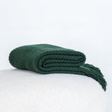 NNEDSZ Micro Plush Knitted Woven Throw Blanket - Forest