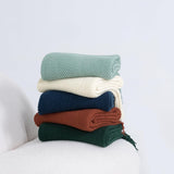 NNEDSZ Micro Plush Knitted Woven Throw Blanket - Forest