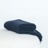 NNEDSZ Micro Plush Knitted Woven Throw Blanket - Navy
