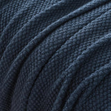 NNEDSZ Micro Plush Knitted Woven Throw Blanket - Navy