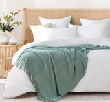 NNEDSZ Micro Plush Knitted Woven Throw Blanket - Seafoam